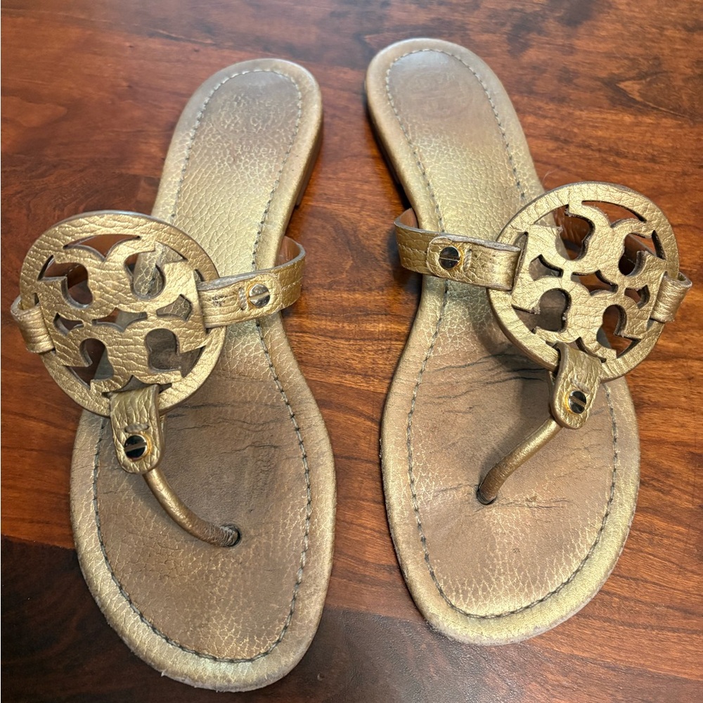 Tory Burch Gold Miller Sandals